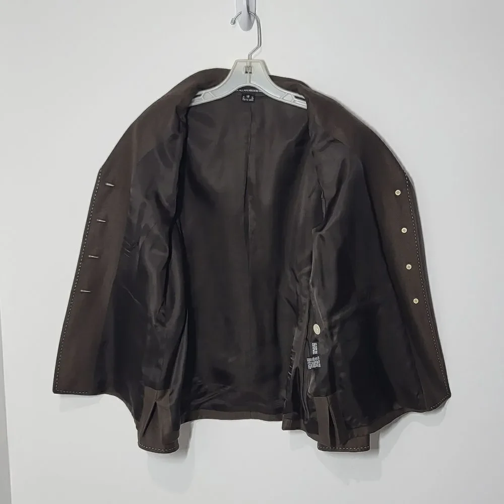 Ellen Tracy / Linda Allard Wool, Linen & Silk Blend Brown Jacket